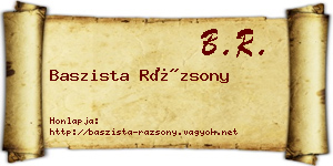 Baszista Rázsony névjegykártya
